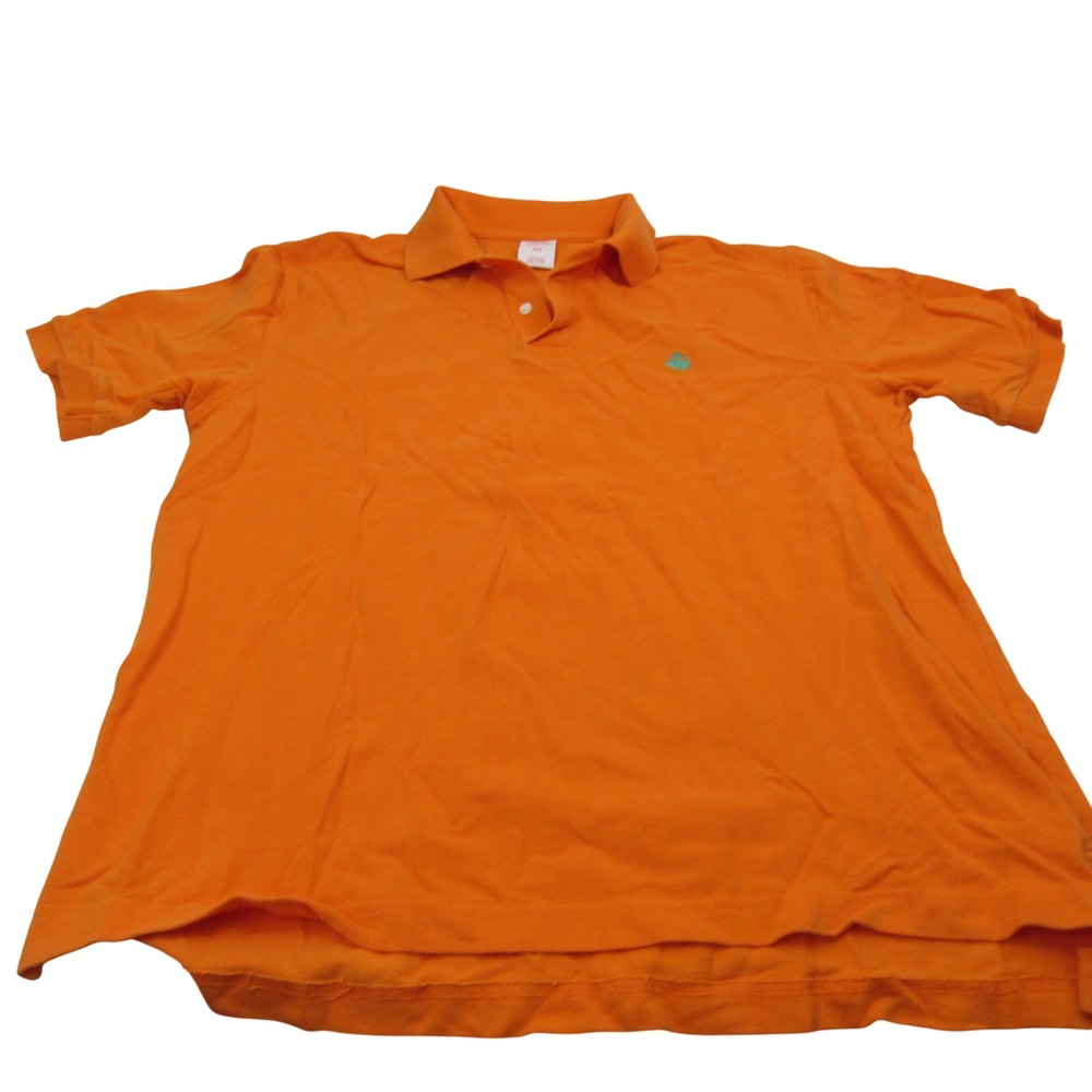 Brooks Brothers 346 Mens Original Fit‎ Orange Short Sleeve Polo Shirt  Cotton LG
